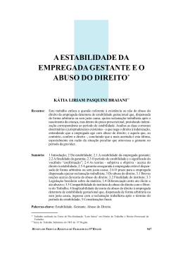 a estabilidade da empregada gestante e o abuso do direito