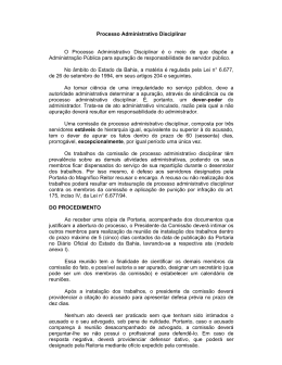 Processo Administrativo Disciplinar - Procedimentos