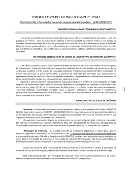 Rotinas e Procedimentos GUIA DO ALUNO 2013