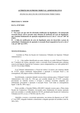 Ac&oacute;rd&atilde;o do STA (Pleno da Sec&ccedil;&atilde;o de Contencioso Tribut&aacute;rio)