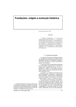 Funda&ccedil;&otilde;es: origem e evolu&ccedil;&atilde;o hist&oacute;rica