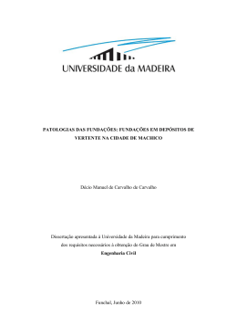 PATOLOGIAS DAS FUNDA&Ccedil;&Otilde;ES - Universidade da Madeira