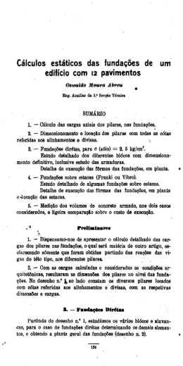 Cálculos estáticos das fundações de umI