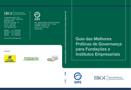 Guia das Melhores Pr&aacute;ticas de Governan&ccedil;a para Funda&ccedil;&otilde;es e