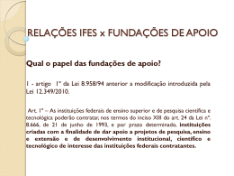 Relações IFES X Fundações de Apoio - Unifal-MG