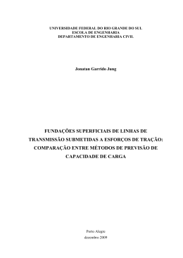 FUNDA&Ccedil;&Otilde;ES SUPERFICIAIS DE LINHAS DE TRANSMISS&Atilde;O