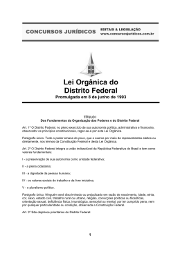Lei Org&acirc;nica do Distrito Federal