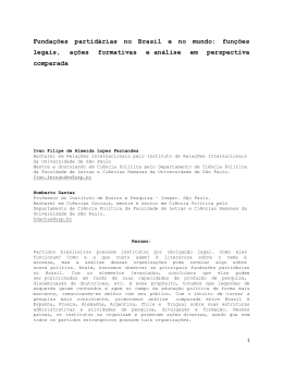 Funda&ccedil;&otilde;es partid&aacute;rias no Brasil e no mundo