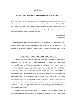 Vers&atilde;o Final A REFORMA DO ESTADO &ldquo;SUS&rdquo; E A