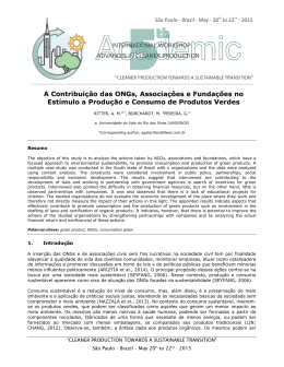 A Contribui&ccedil;&atilde;o das ONGs, Associa&ccedil;&otilde;es e Funda&ccedil;&otilde;es no Est&iacute;mulo a