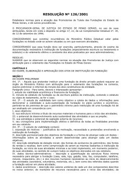 Resolu&ccedil;&atilde;o PGJ 126/01 Estabelece Normas para a
