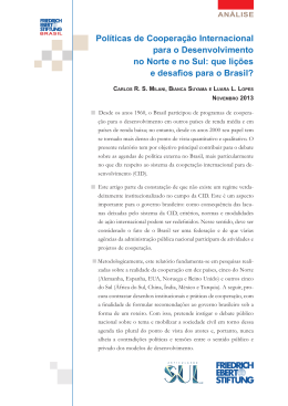 Pol&iacute;ticas de Coopera&ccedil;&atilde;o Internacional para o Desenvolvimento no