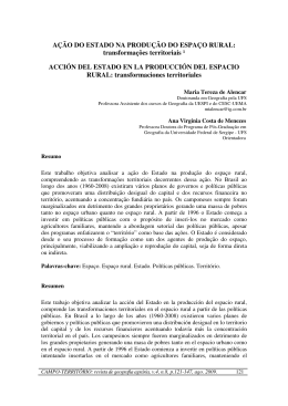 A&Ccedil;&Atilde;O DO ESTADO NA PRODU&Ccedil;&Atilde;O DO ESPA&Ccedil;O RURAL