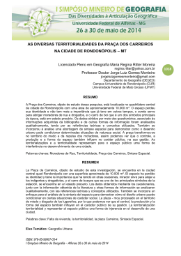 as diversas territorialidades da pra&ccedil;a dos carreiros na - Unifal-MG