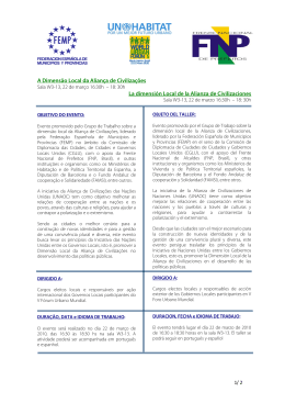 A Dimens&atilde;o Local da Alian&ccedil;a de Civiliza&ccedil;&otilde;es La dimensi&oacute;n Local