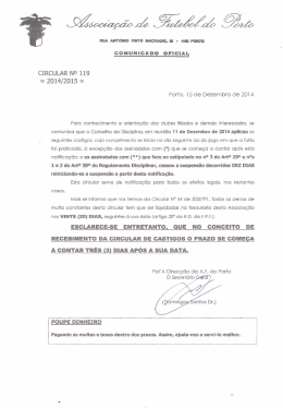 CIRCULAR No 119 - Associa&ccedil;&atilde;o de Futebol do Porto