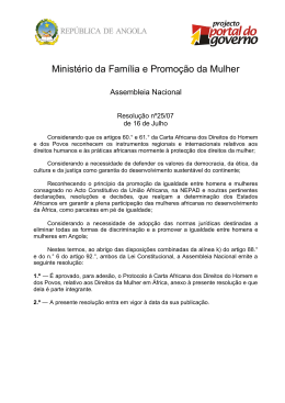 Protocolo &agrave; Carta Africana sobre os Direitos das Mulheres