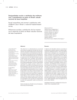 Desigualdades sociais e satisfa&ccedil;&atilde;o das mulheres com o