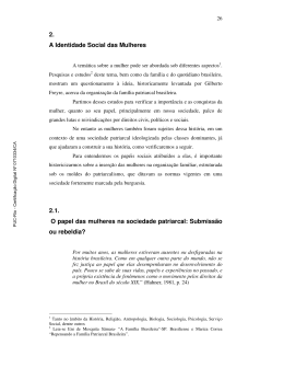 2. A Identidade Social das Mulheres 2.1. O papel das
