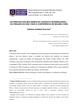 a confer&ecirc;ncia de beijing e os direitos das mulheres no contexto