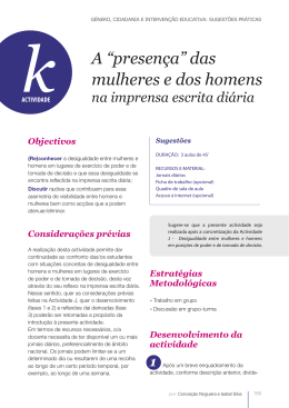 A &ldquo;presen&ccedil;a&rdquo; das mulheres e dos homens