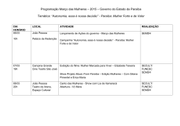 Programa&ccedil;&atilde;o Mar&ccedil;o das Mulheres &ndash; 2015 &ndash; Governo do Estado da