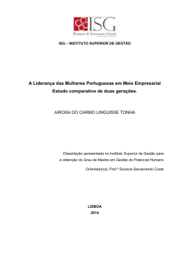 A Lideran&ccedil;a das Mulheres Portuguesas em Meio Empresarial