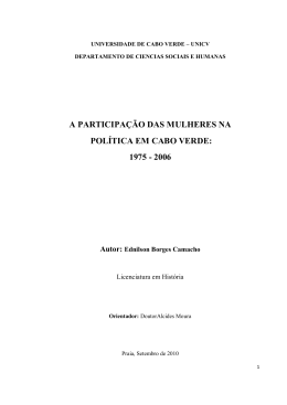 A PARTICIPAÇÃO DAS MULHERES NA POLÍTICA EM CABO