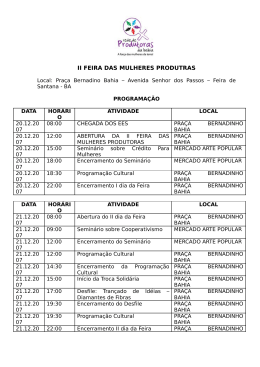 II FEIRA DAS MULHERES PRODUTRAS