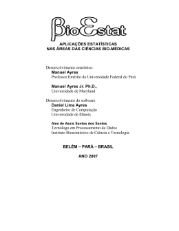 APLICA&Ccedil;&Otilde;ES ESTAT&Iacute;STICAS NAS &Aacute;REAS DAS CI&Ecirc;NCIAS BIO