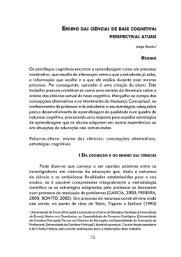 ENSINO DAS CI&ecirc;NCIAS DE BASE COGNITIVA
