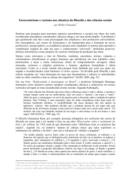 Eurocentrismo e racismo nos cl&aacute;ssicos da filosofia e das ci&ecirc;ncias