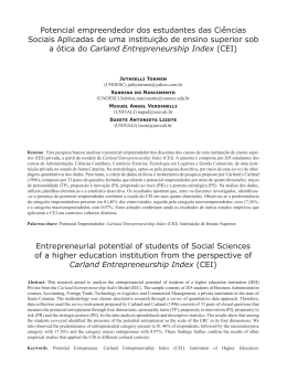 Potencial empreendedor dos estudantes das Ciências Soicais