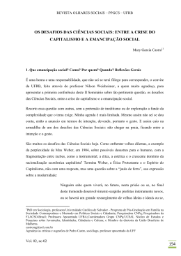 154 OS DESAFIOS DAS CI&Ecirc;NCIAS SOCIAIS: ENTRE A