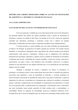 hist&oacute;ria dos saberes produzidos sobre os alunos em institui&ccedil;&otilde;es de