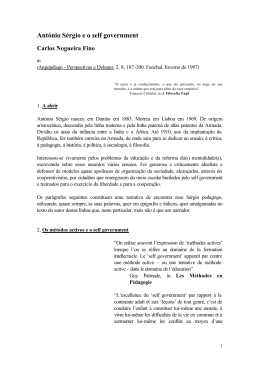 Ant&oacute;nio S&eacute;rgio e o self government