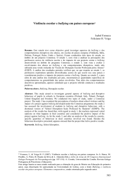 Viol&ecirc;ncia escolar e bullying em pa&iacute;ses europeus*