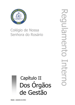 R egulam ento Interno - Col&eacute;gio de Nossa Senhora do Ros&aacute;rio