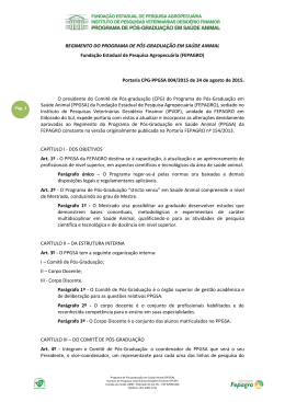 Regimento do PPGSA - Fundação Estadual de Pesquisa
