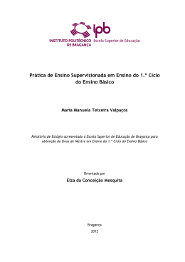 Relatório de Estágio apresentado à Escola Superior de Educação