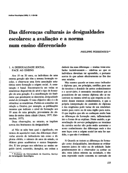 Das diferen&ccedil;as culturais as desigualdades escolares: a avalia&ccedil;&atilde;o e