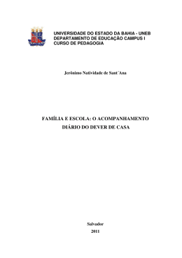 fam&iacute;lia e escola: o acompanhamento di&aacute;rio do dever de casa