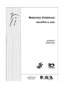 Materiais Didáticos: escolha e uso