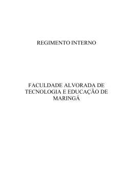REGIMENTO INTERNO FACULDADE ALVORADA DE