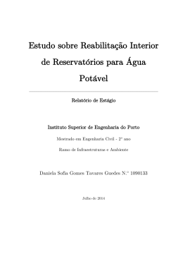 Estudo sobre Reabilita&ccedil;&atilde;o Interior de Reservat&oacute;rios para &Aacute;gua