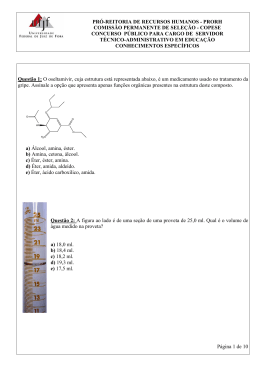 Questão 1: O oseltamivir, cuja estrutura está representada abaixo, é