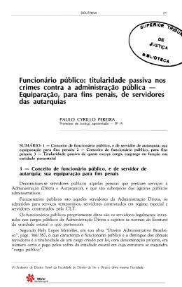 Funcion&aacute;rio p&uacute;blico: titularidade passiva nos crimes contra