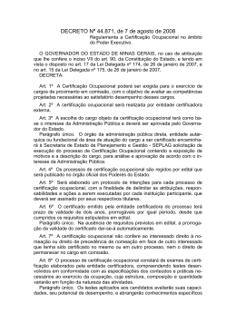 DECRETO Nº 44.871, de 7 de agosto de 2008