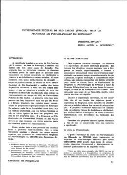 (ufscar): mais um programa de p&oacute;s