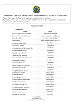 1&ordf; Reuni&atilde;o da Comiss&atilde;o Organizadora